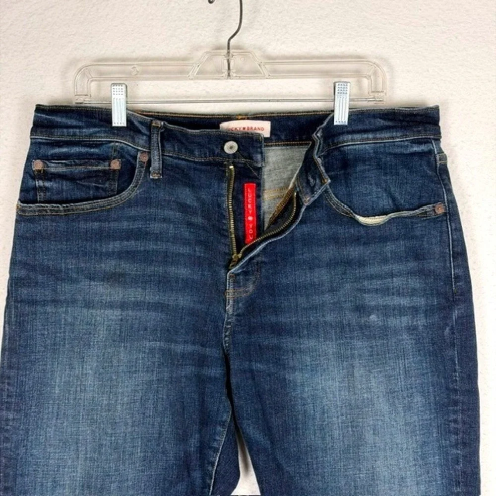 Lucky Brand 223 Straight Leg Dark Wash Blue Denim Jeans‎ Mens 34x28 Actual
